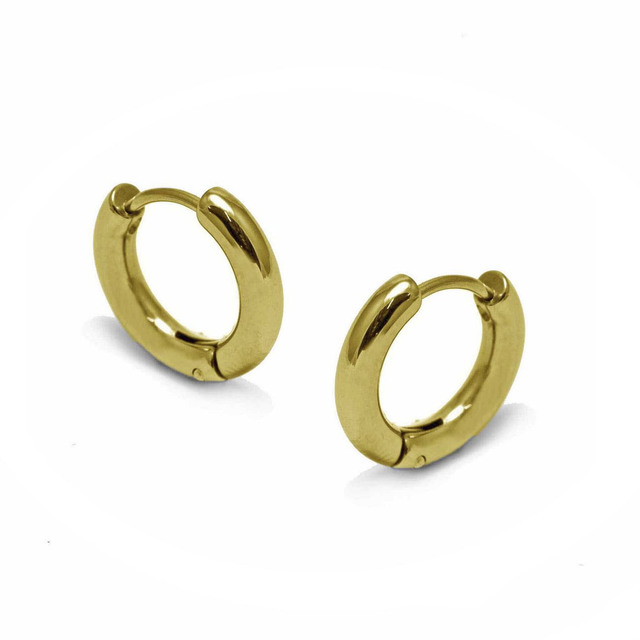 Women's hoop earrings steel 316L gold IP  303100443.112